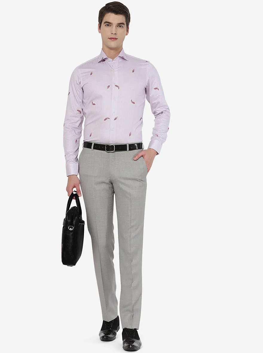 Purple Printed Slim Fit Party Wear Shirt | Wyre