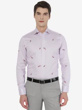 Purple Printed Slim Fit Party Wear Shirt | Wyre