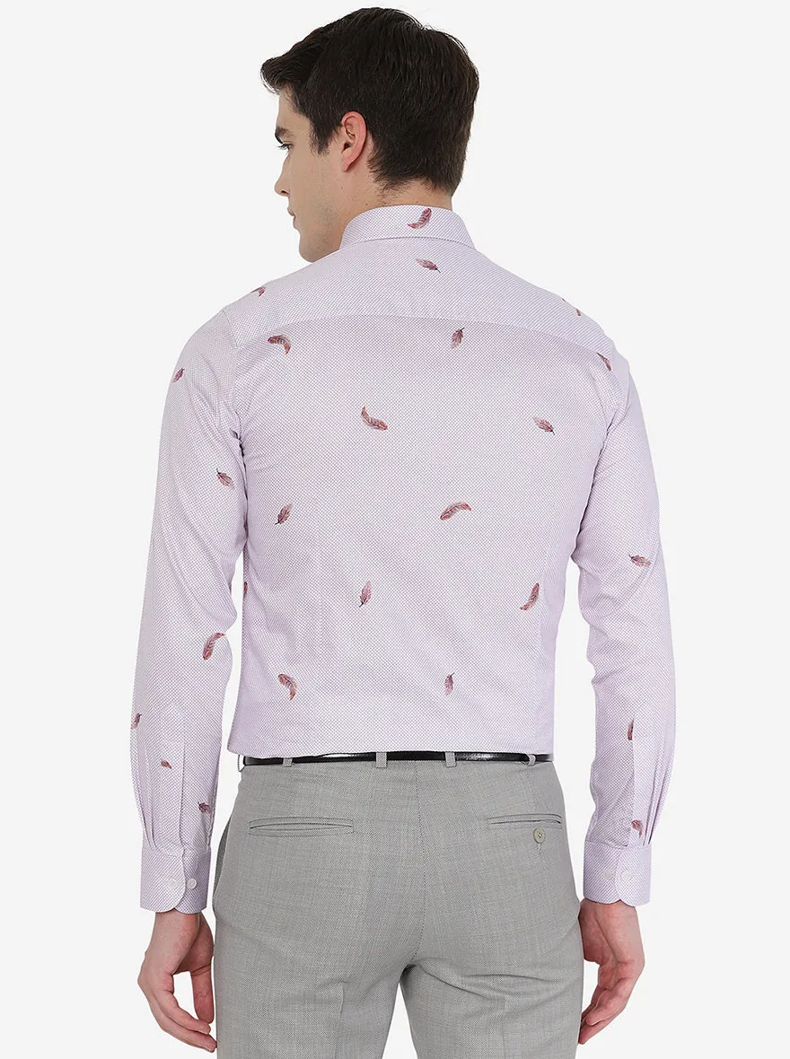 Purple Printed Slim Fit Party Wear Shirt | Wyre