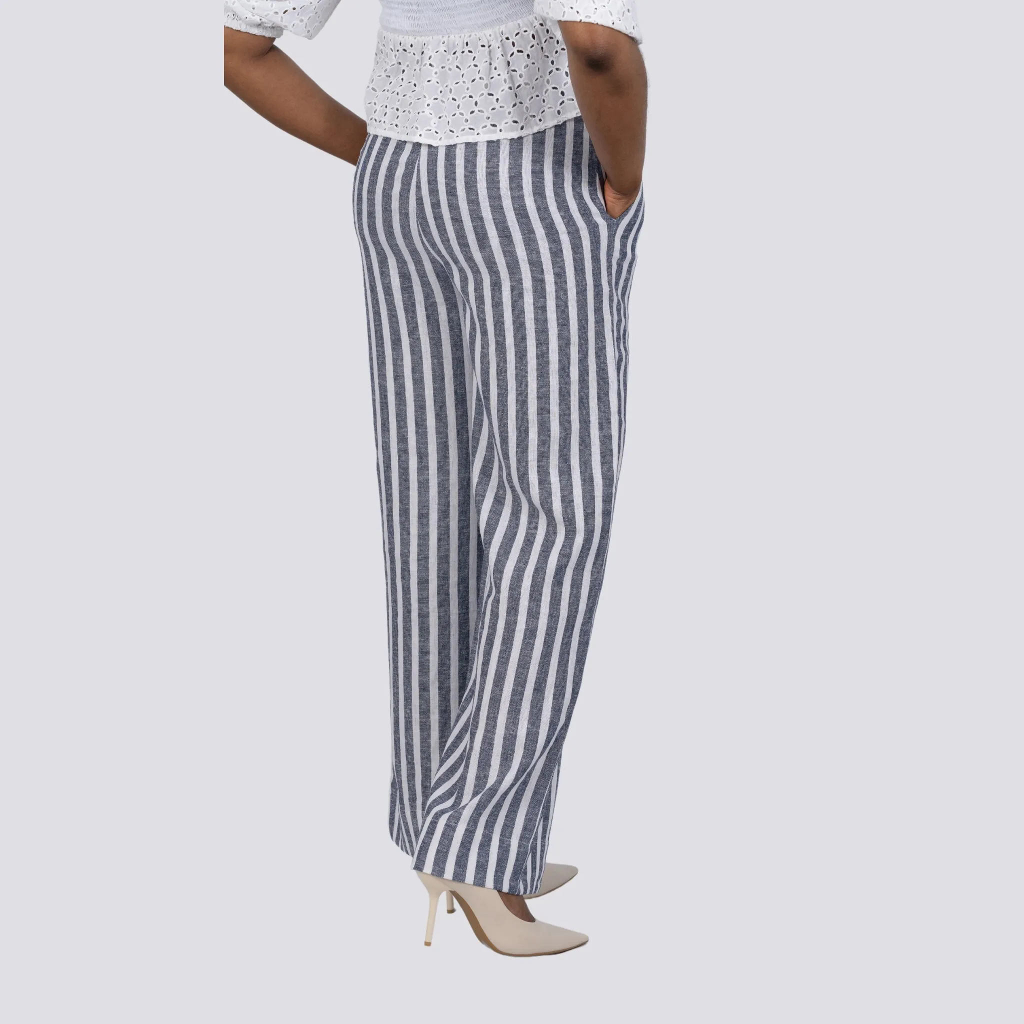 Redefine Sophistication with Sustainable Stripes: Monochrome Chic Linen Trousers