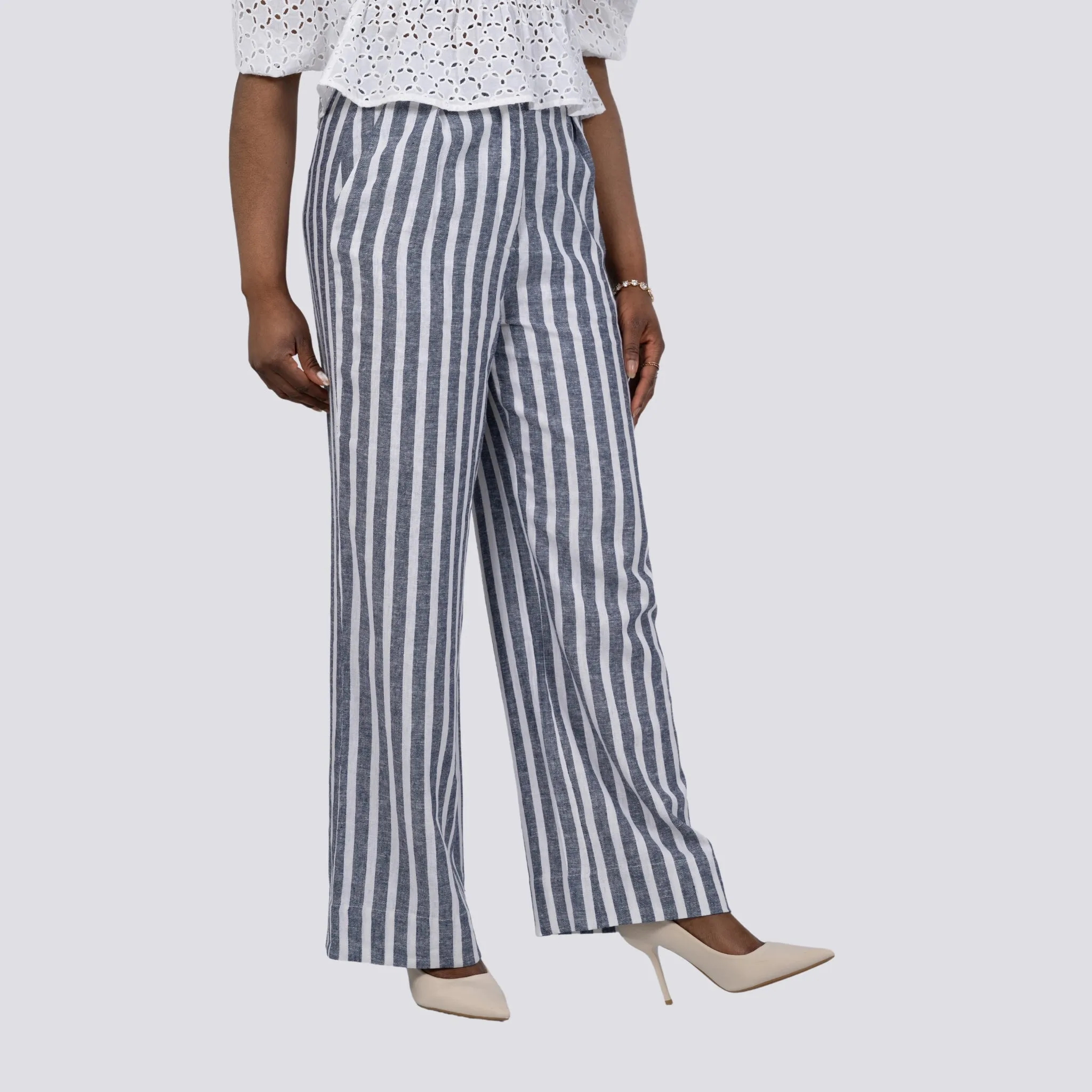 Redefine Sophistication with Sustainable Stripes: Monochrome Chic Linen Trousers