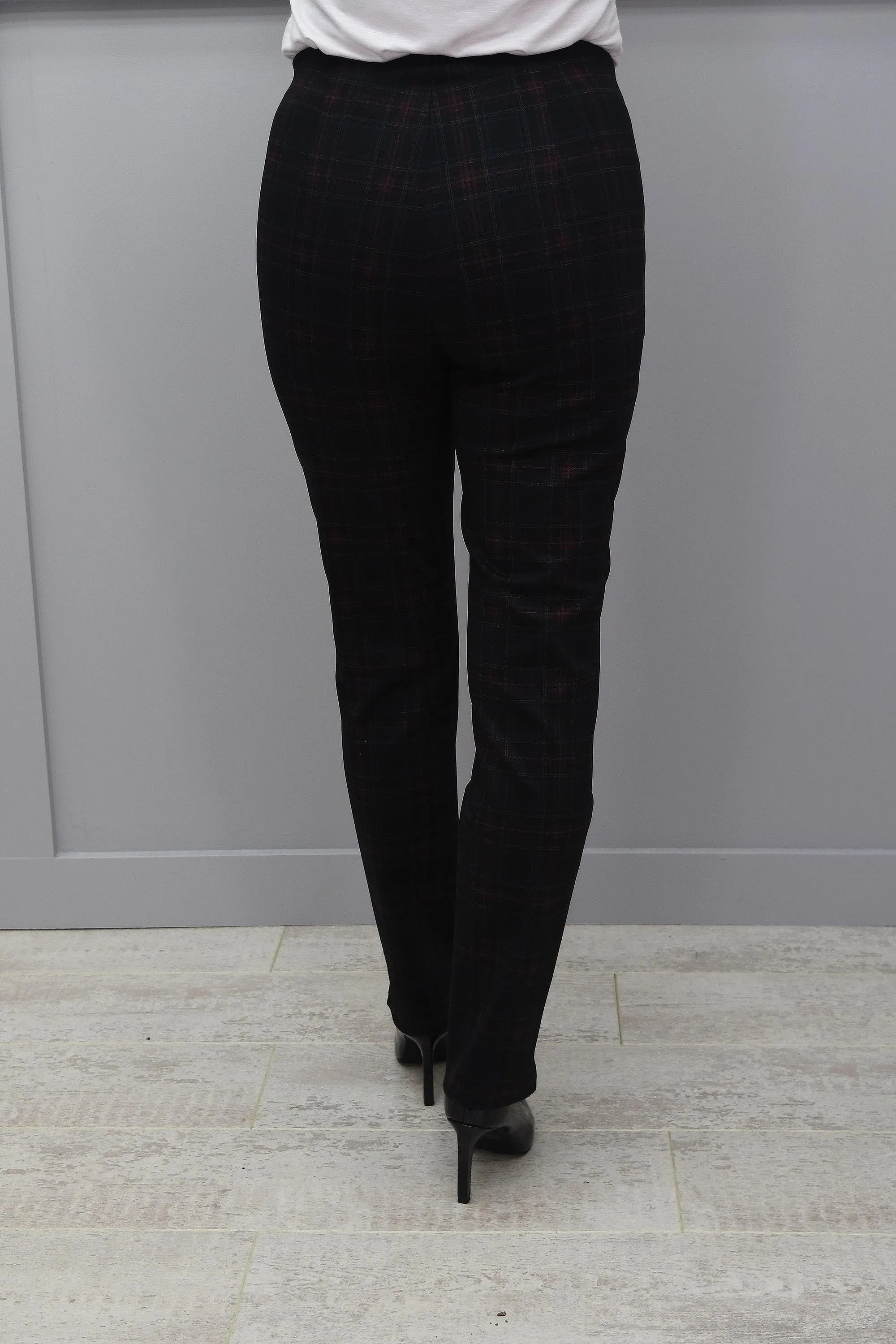 Robell Mimi Black Tartan Trousers - 52476 54788 90