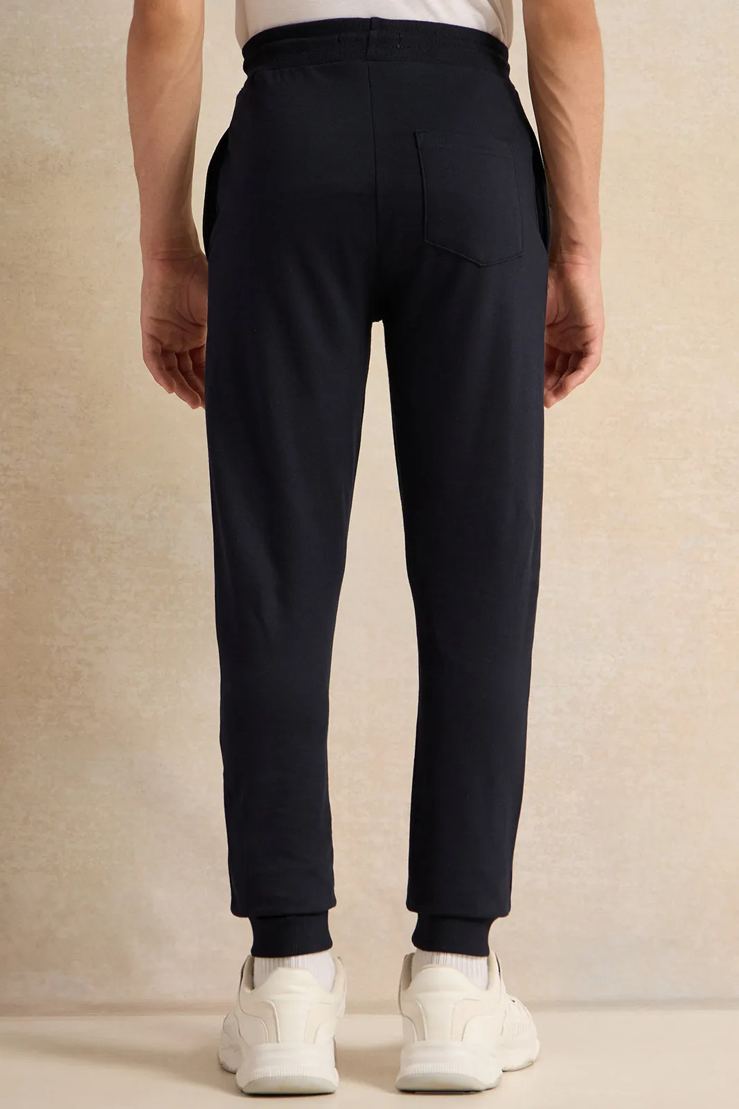 Senior Boys Navy Plain Basic Track Pants