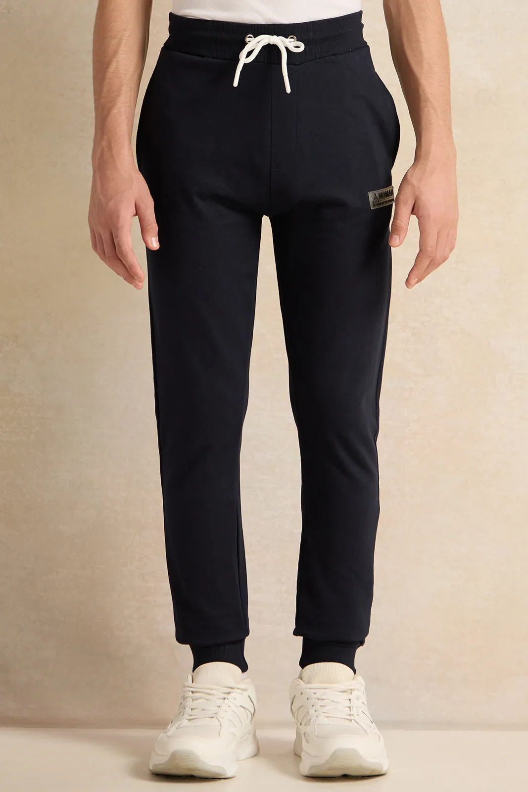 Senior Boys Navy Plain Basic Track Pants