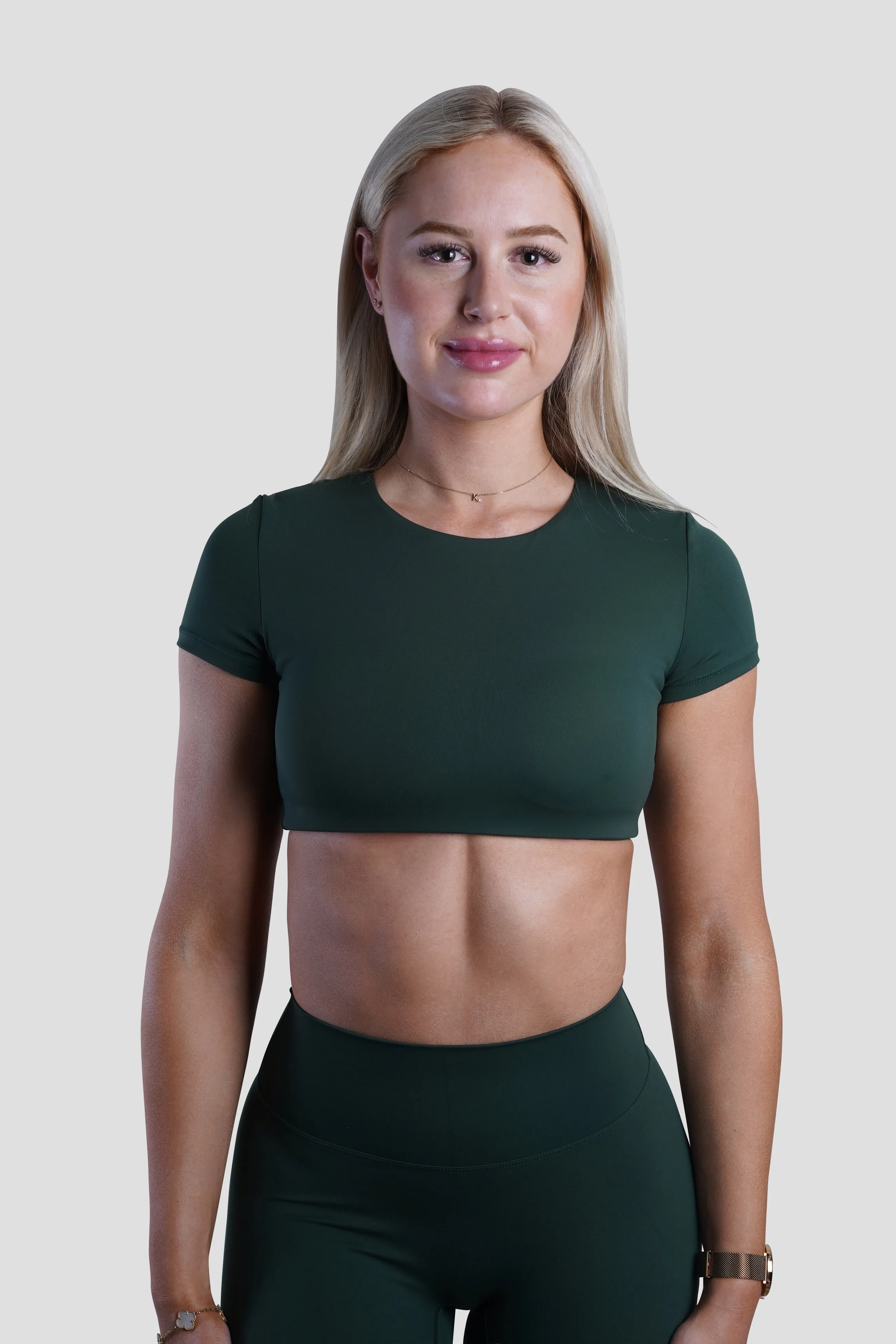 SLEEK TOP SHORT SLEEVE - FOREST GREEN