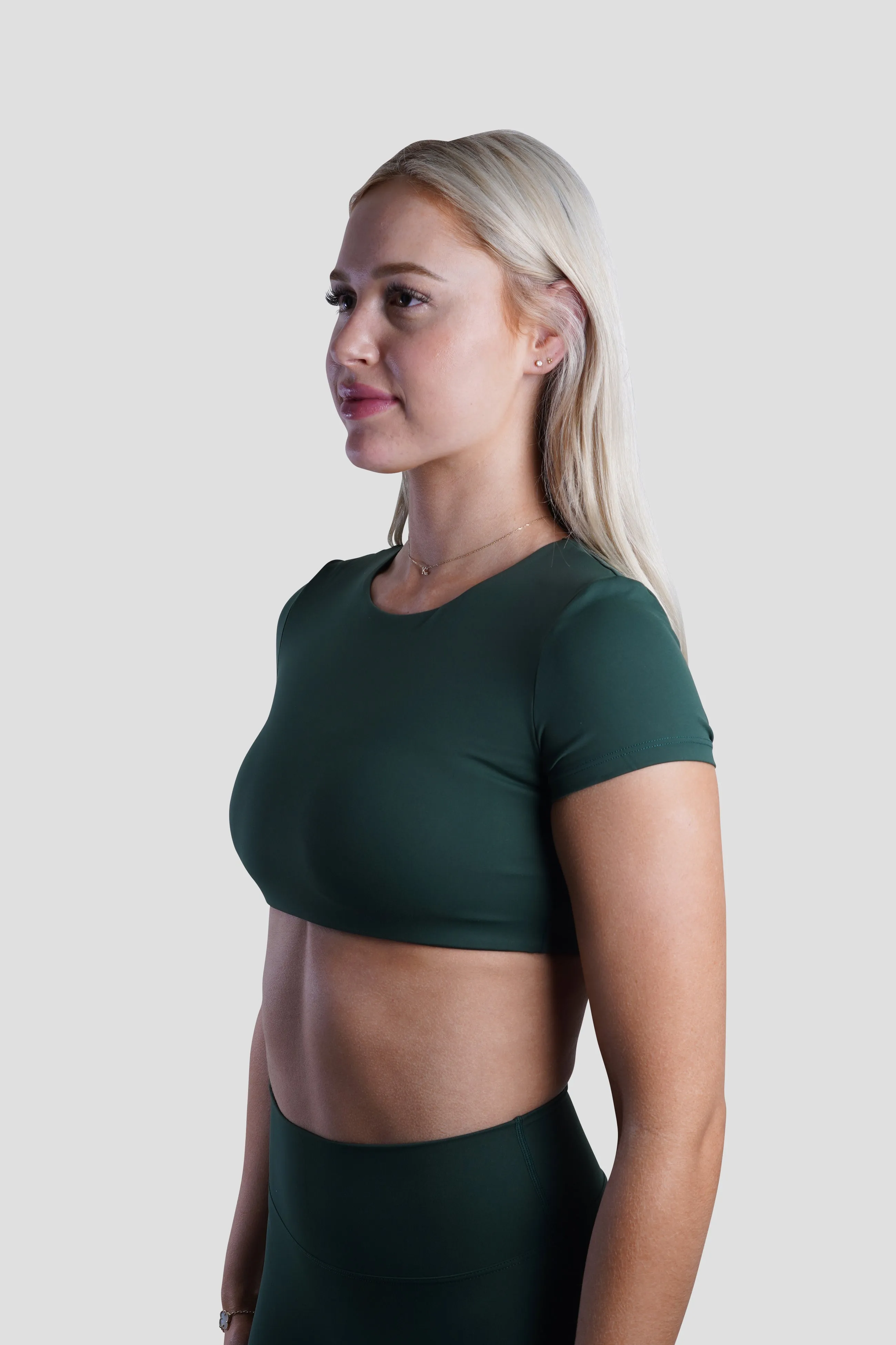 SLEEK TOP SHORT SLEEVE - FOREST GREEN