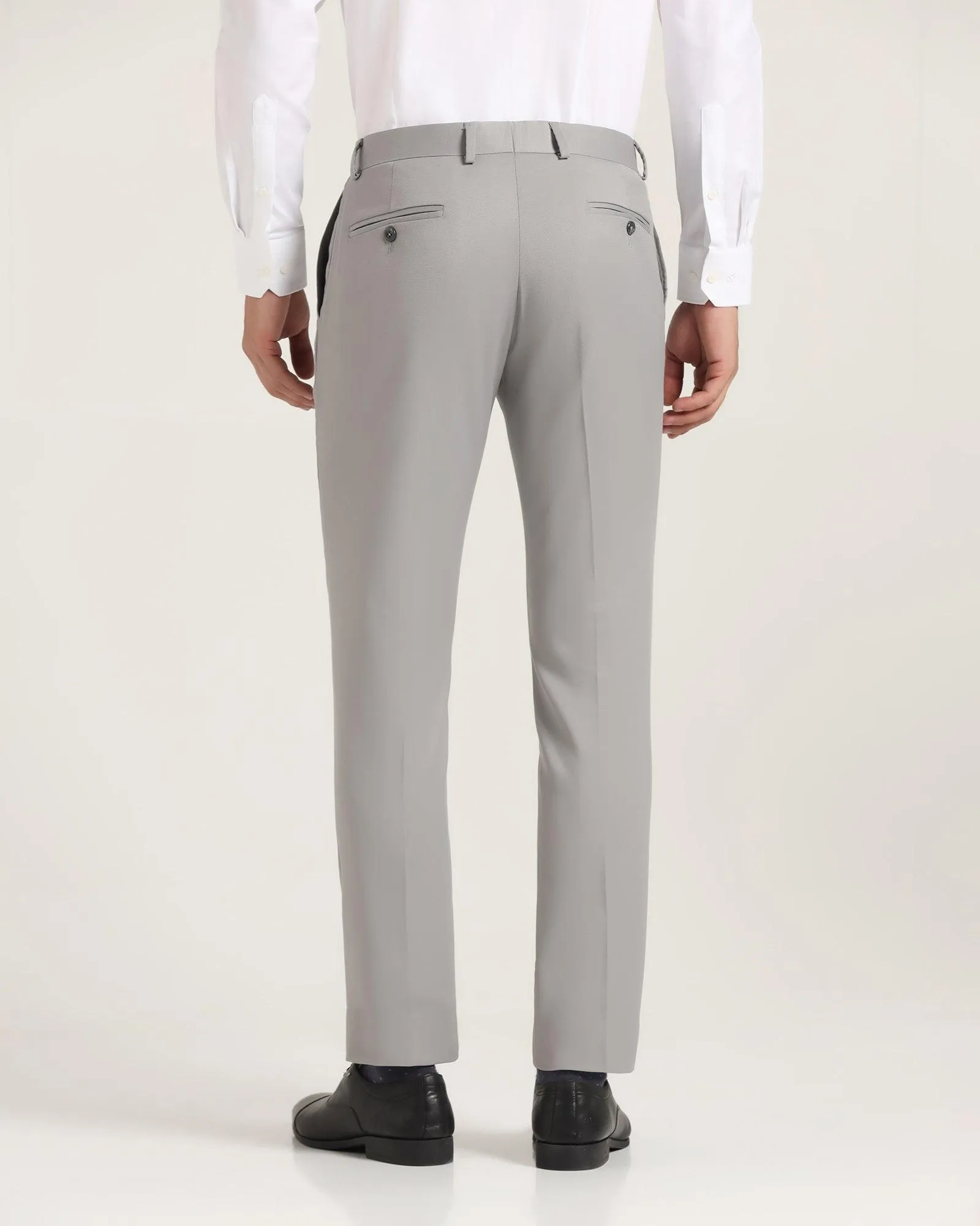 Slim Fit B-91 Formal Grey Textured Trouser - Peza