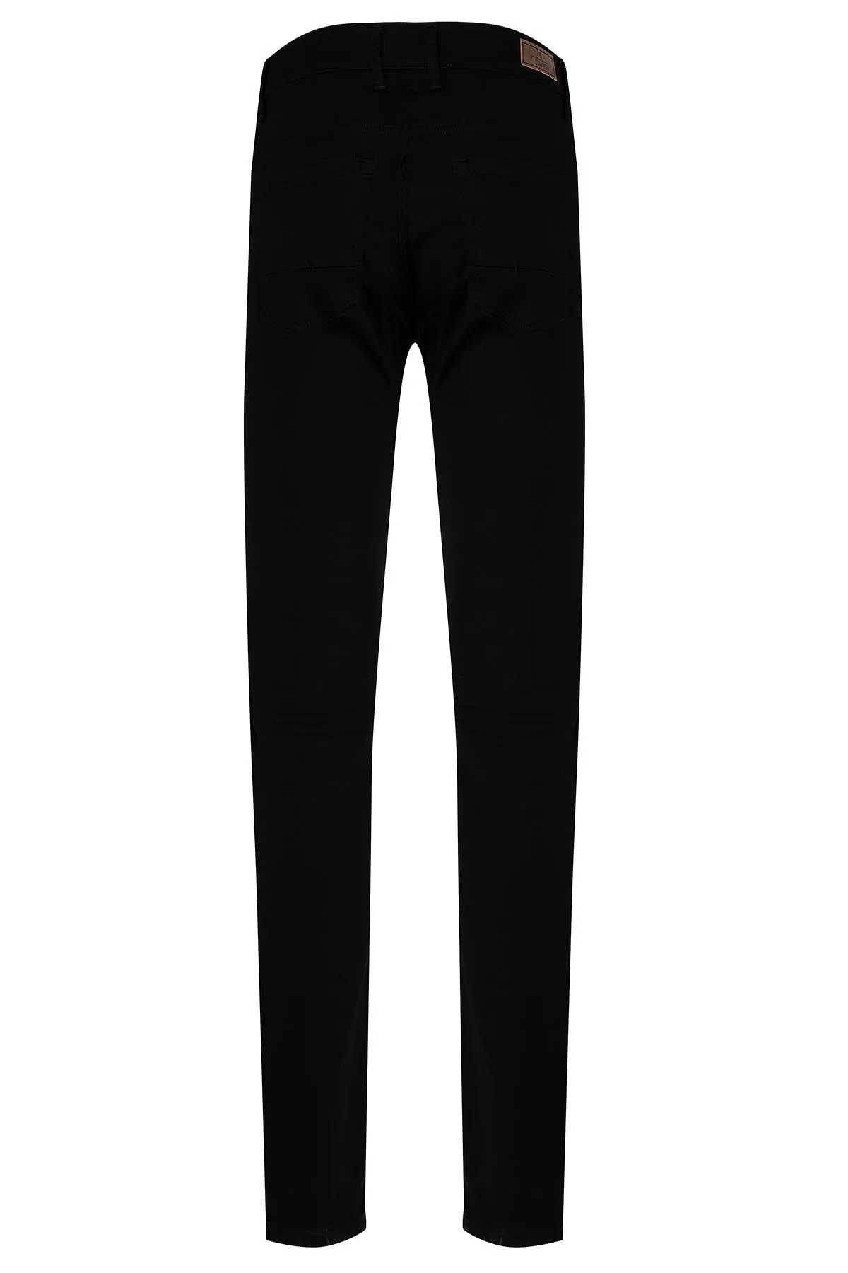 Slim Fit Low Waist Cotton Black Casual Pants