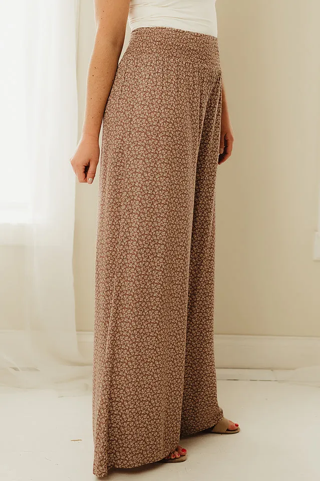 Smocked Waist Palazzo Pants