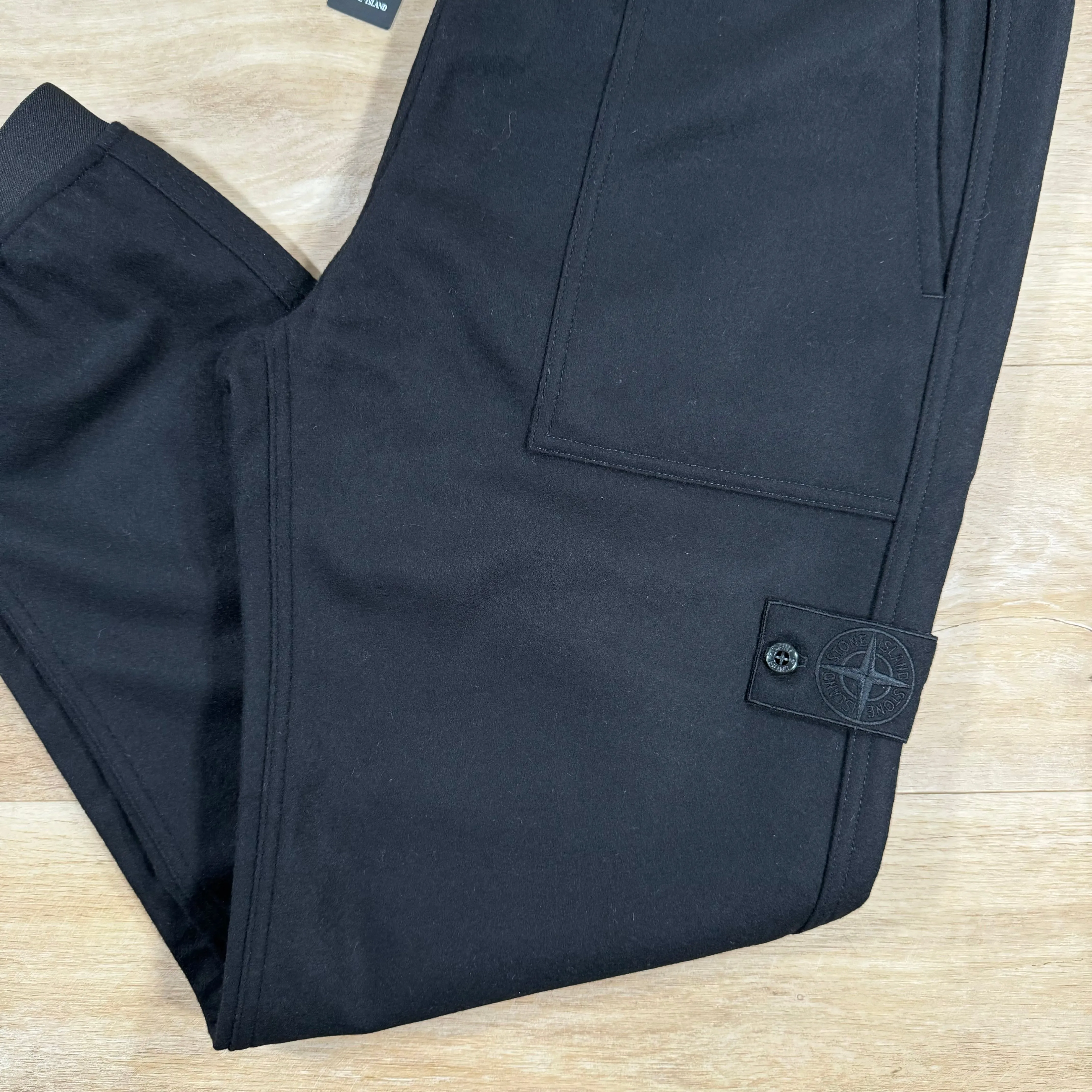 Stone Island Nylon Wool Sweatpants in Black