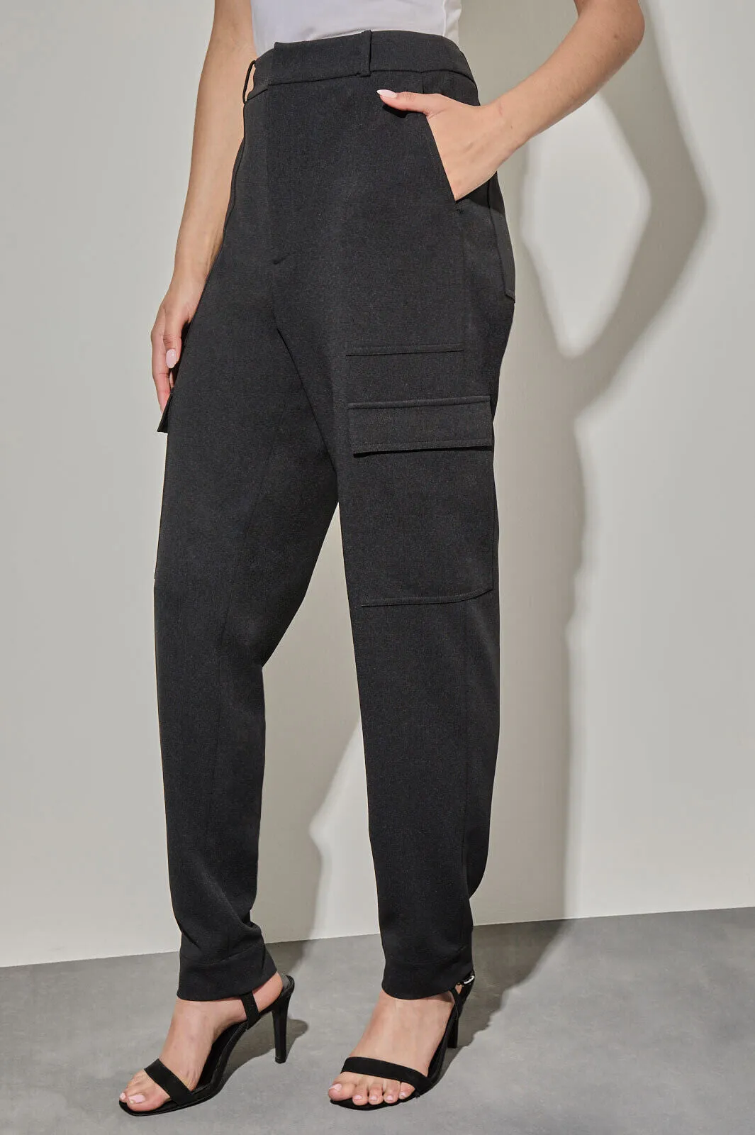 Stretch Deco Crepe Cargo Pants