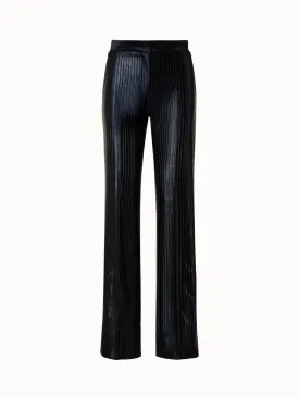 Striped Techno Embroidery Straight Leg Pants