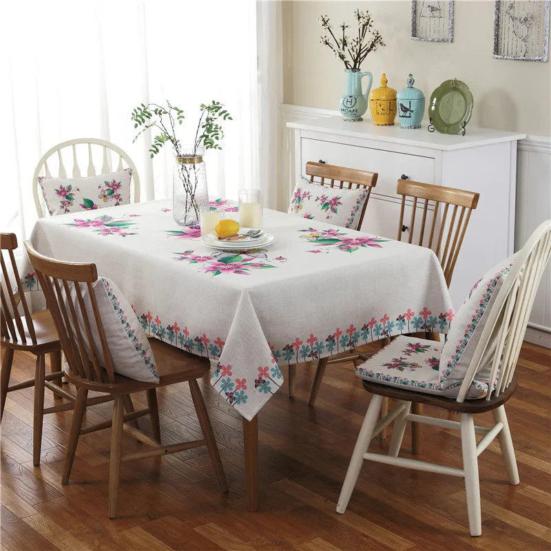 Stylish Water Resistant Tablecloth with Cushion Pillow Cover Set