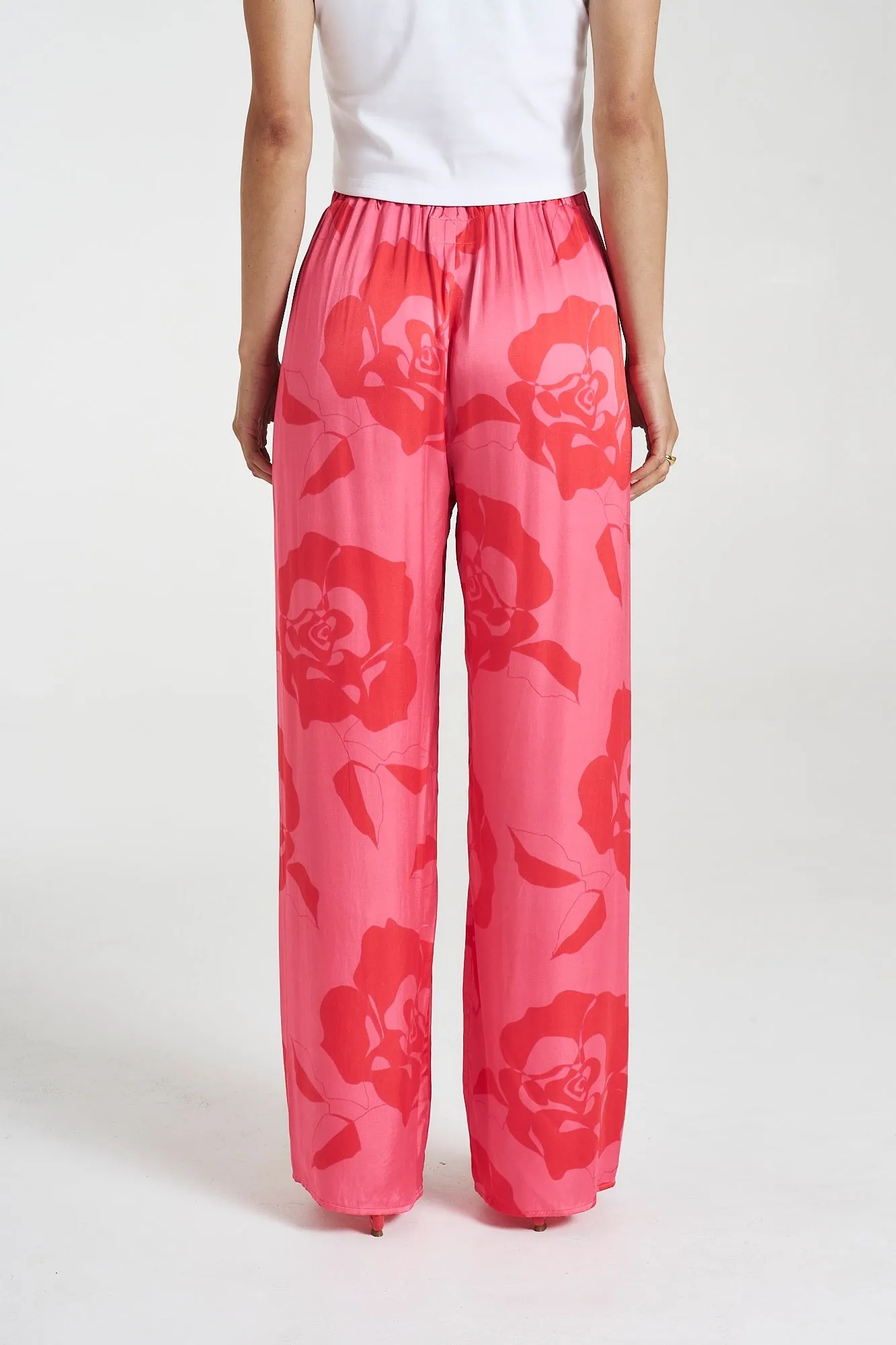 SUMMI SUMMI Womens Elastic Waist Pants - A Rose By Any Other Name