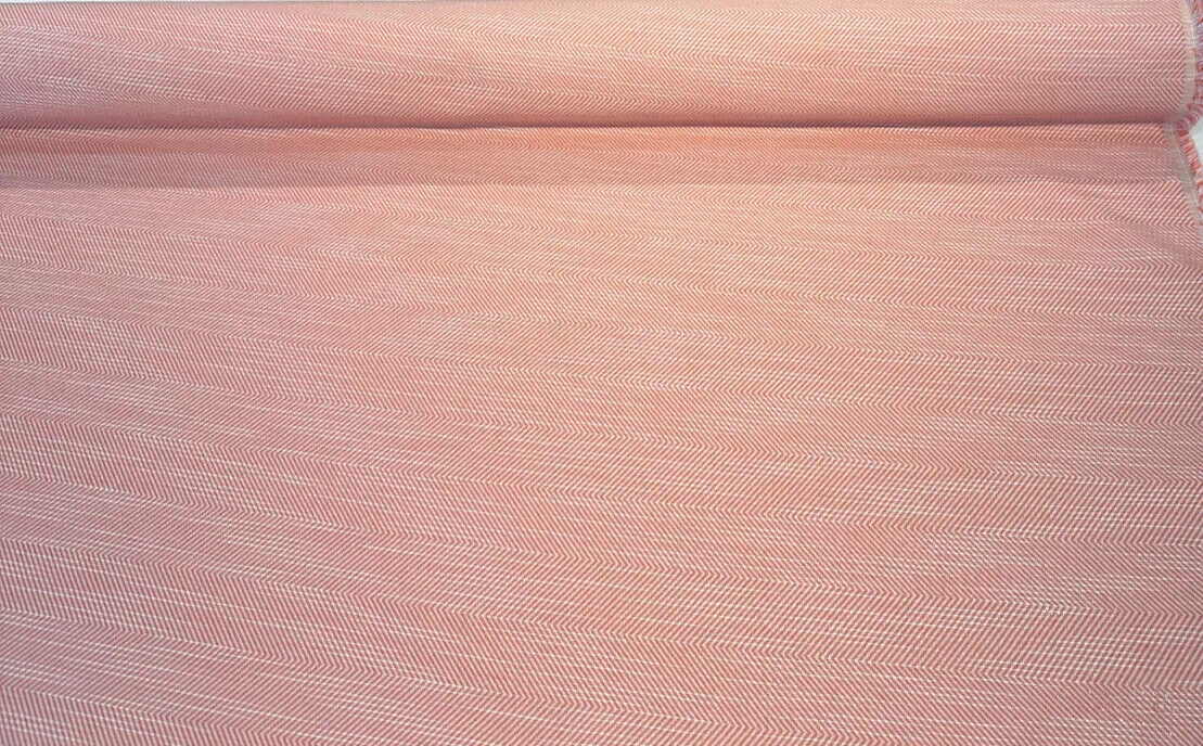 Sunbrella Annex Guava Pink Herringbone Outdoor Upholstery Fabric By the yard