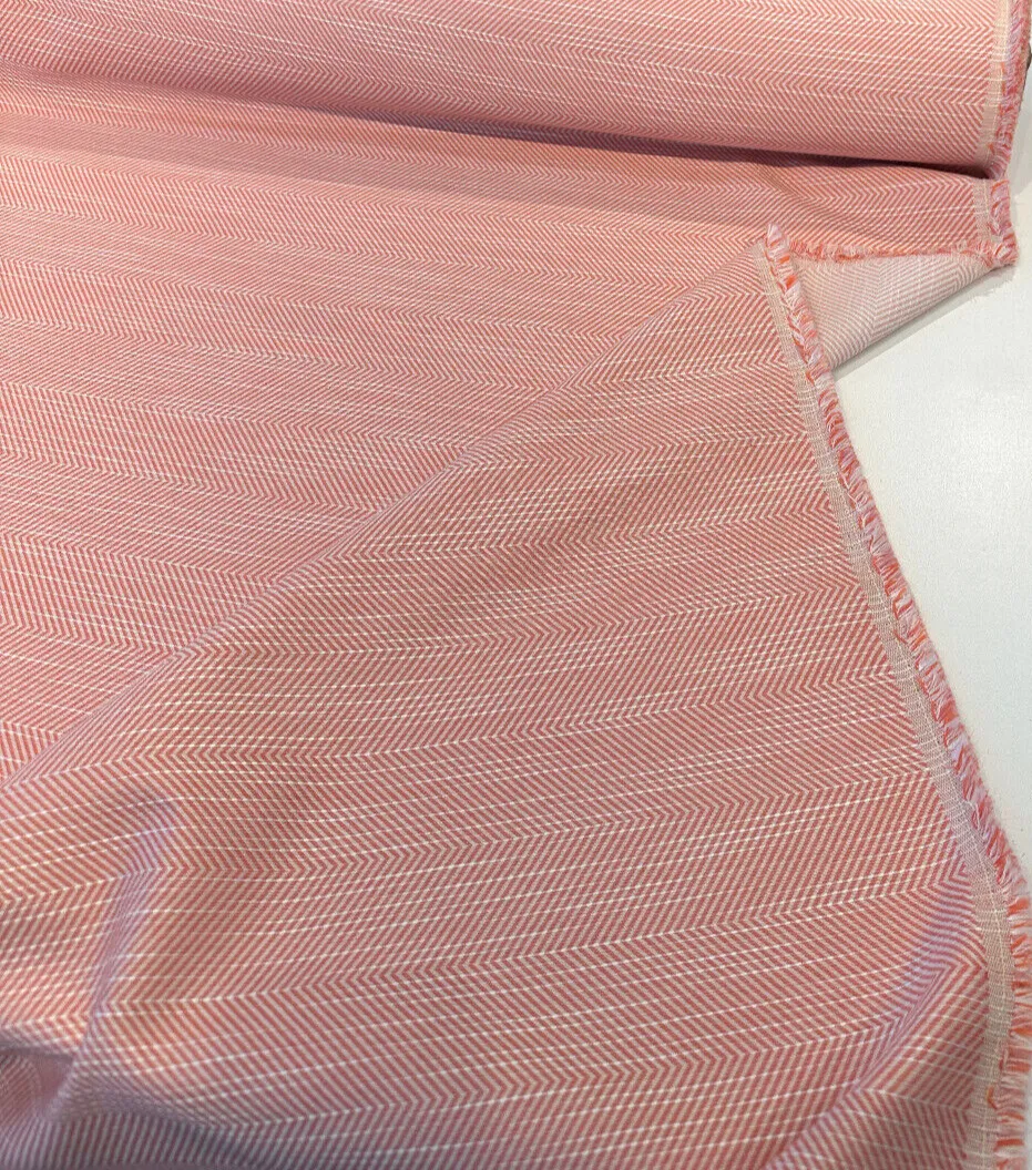 Sunbrella Annex Guava Pink Herringbone Outdoor Upholstery Fabric By the yard