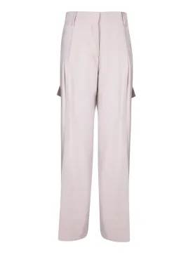 Taupe Twill Cargo Trousers by Blanca Vita