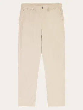 TIM tapered poplin elastic waist string pants - GOTS/Vegan - Light feather gray