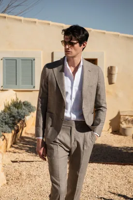 Tobacco suit in Loro Piana wool silk and linen - Made in Italy