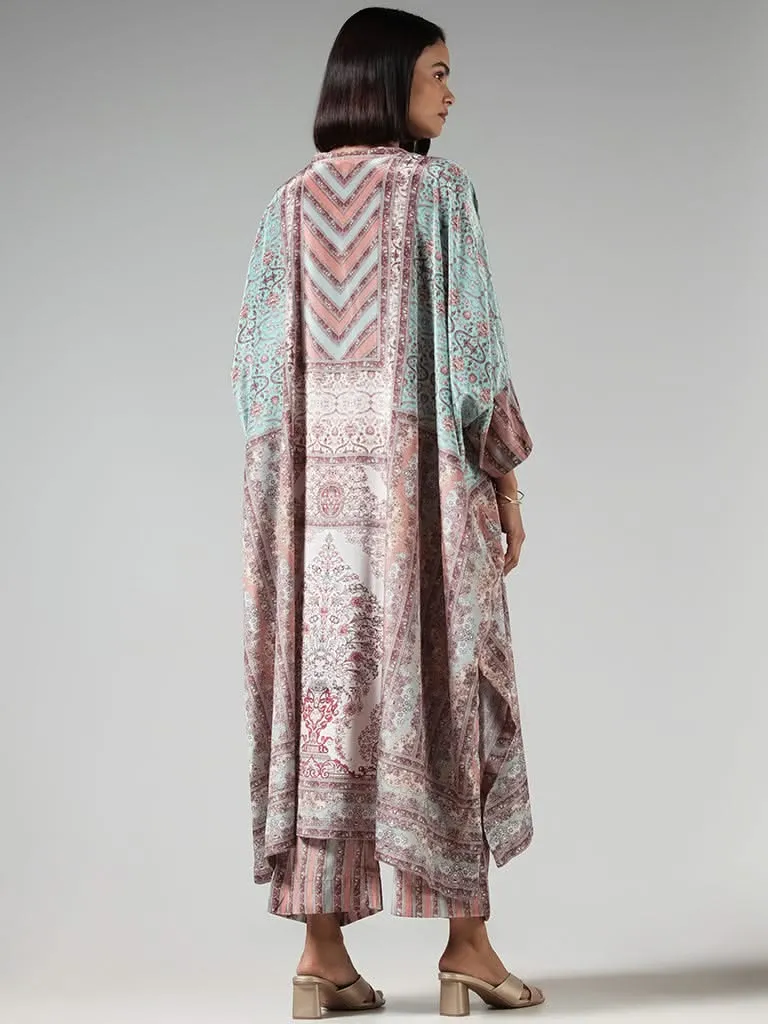 Vark Multicolor Printed Kaftan and Pants Set