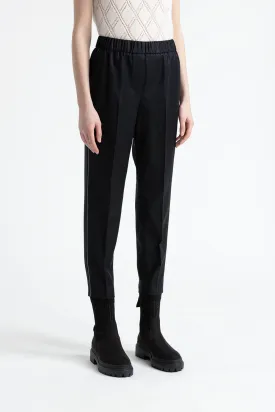 Wool and lurex carrot trousers