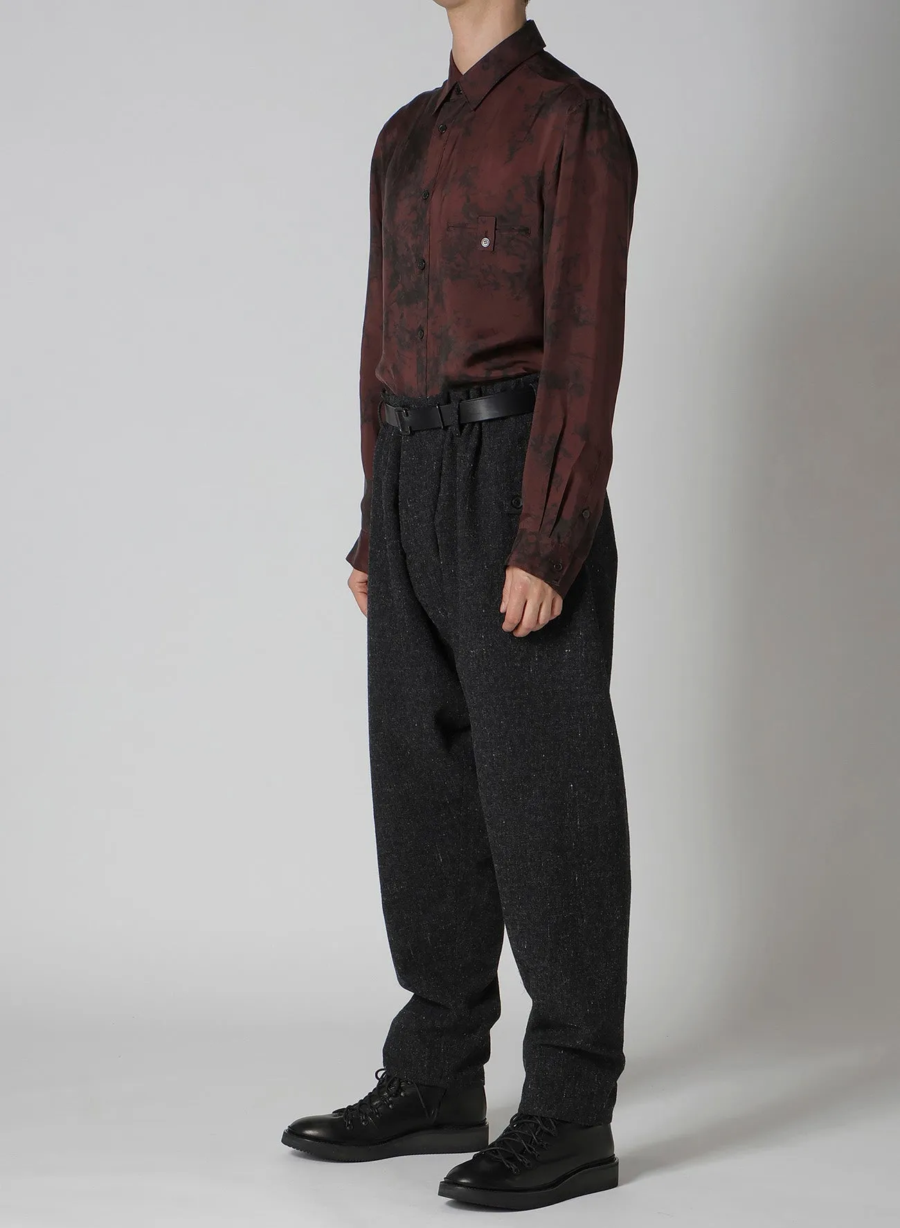 WOOL SPINNING SLIM SAROUEL PANTS